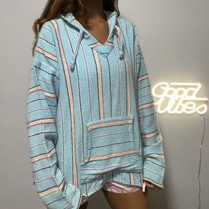 Baby Blue Poncho Hoodie